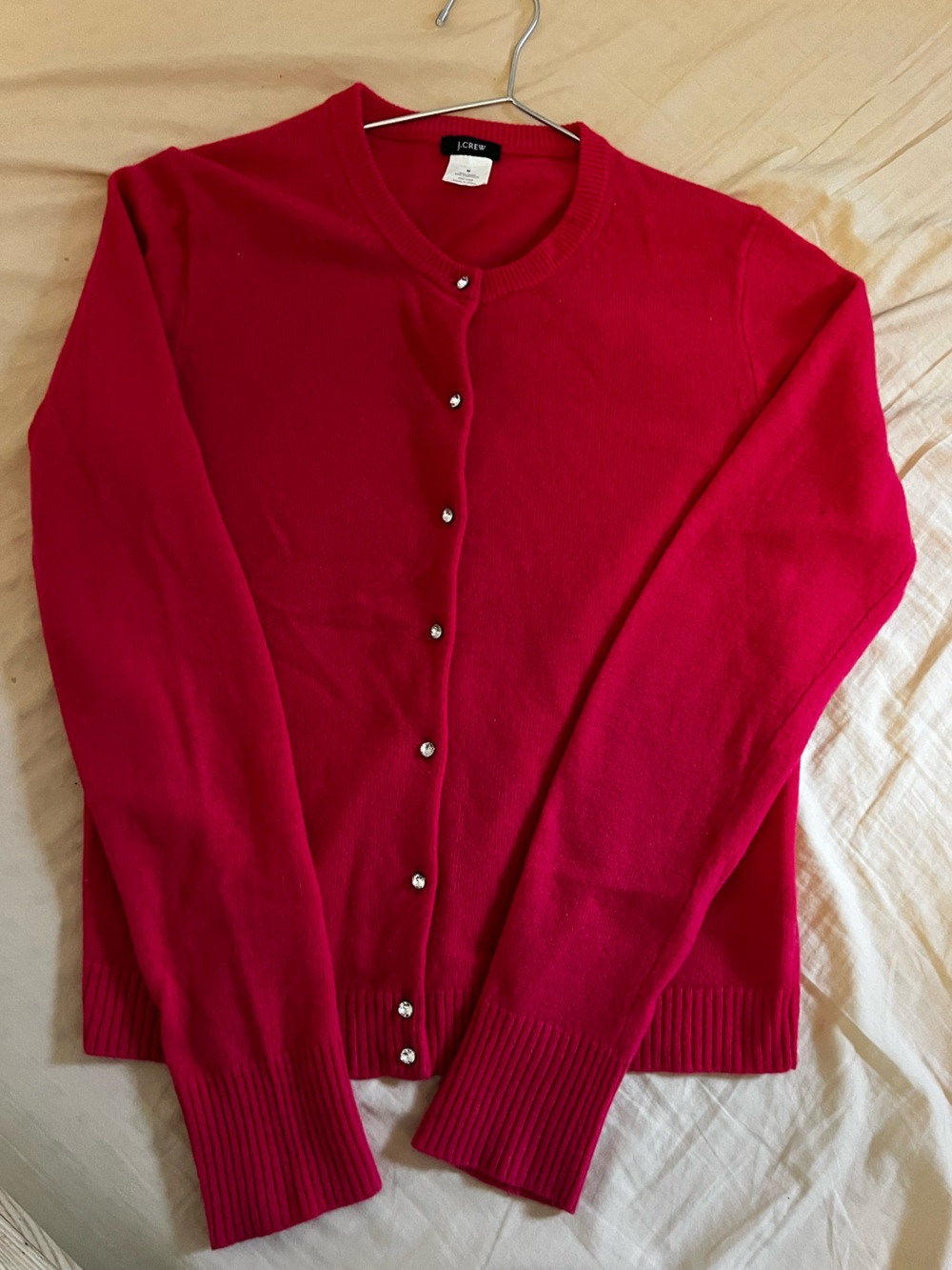 Vintage J. Crew Red Crewneck Button Cardigan